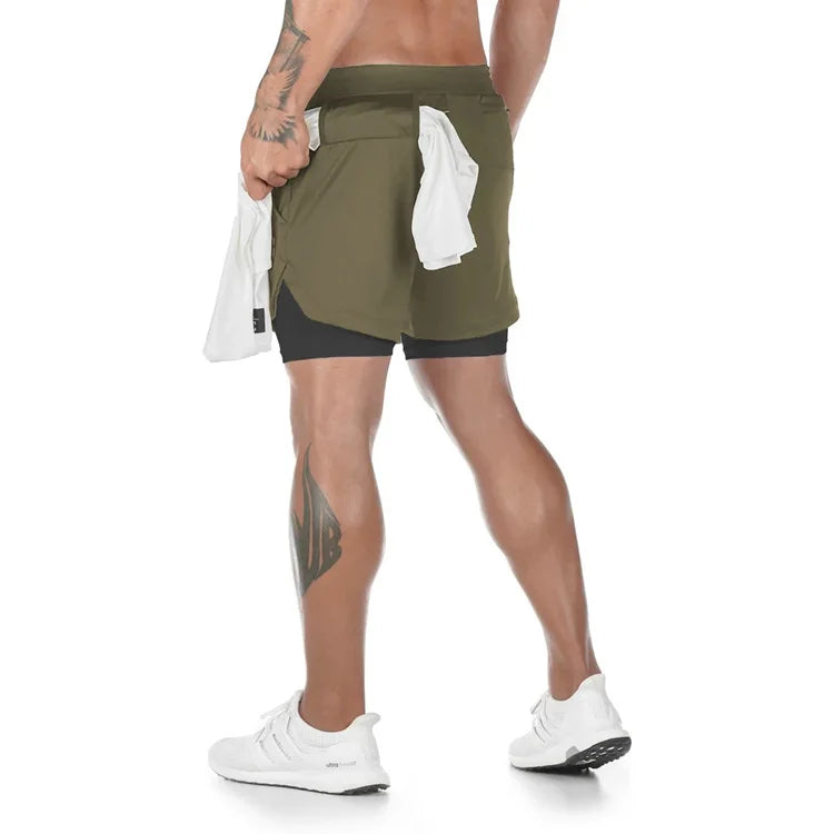 Men’s Camo 2-in-1 Running Shorts