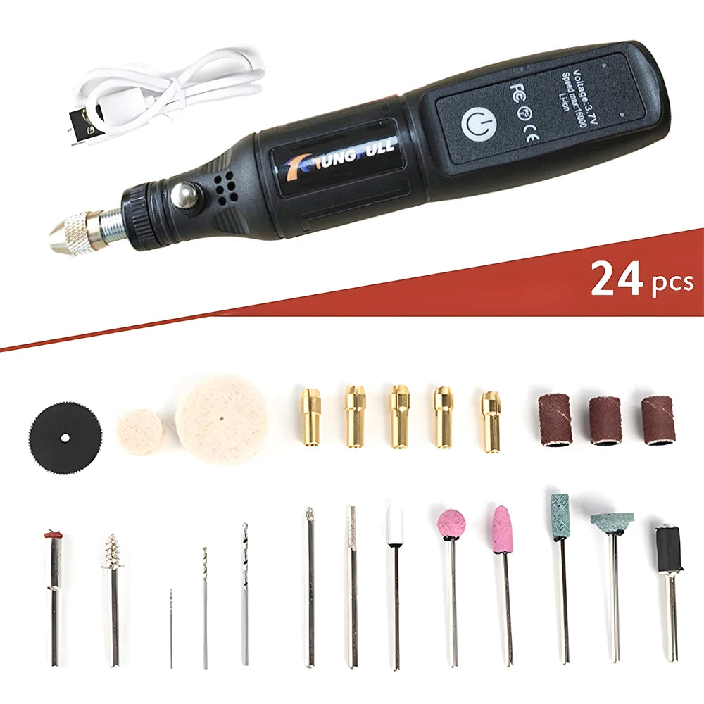 Mini Electric Drill – USB Wireless Handheld Rotary Tool