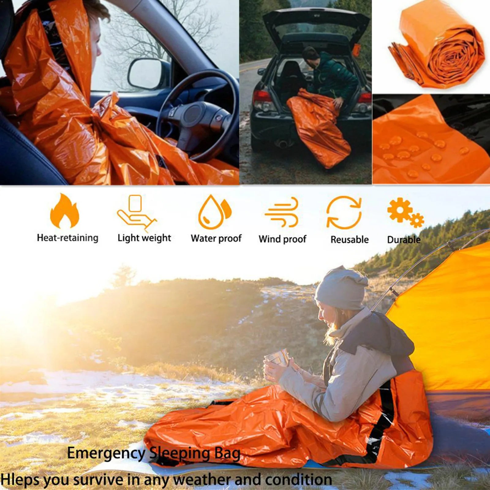 Emergency Mylar Sleeping Bag & Blanket