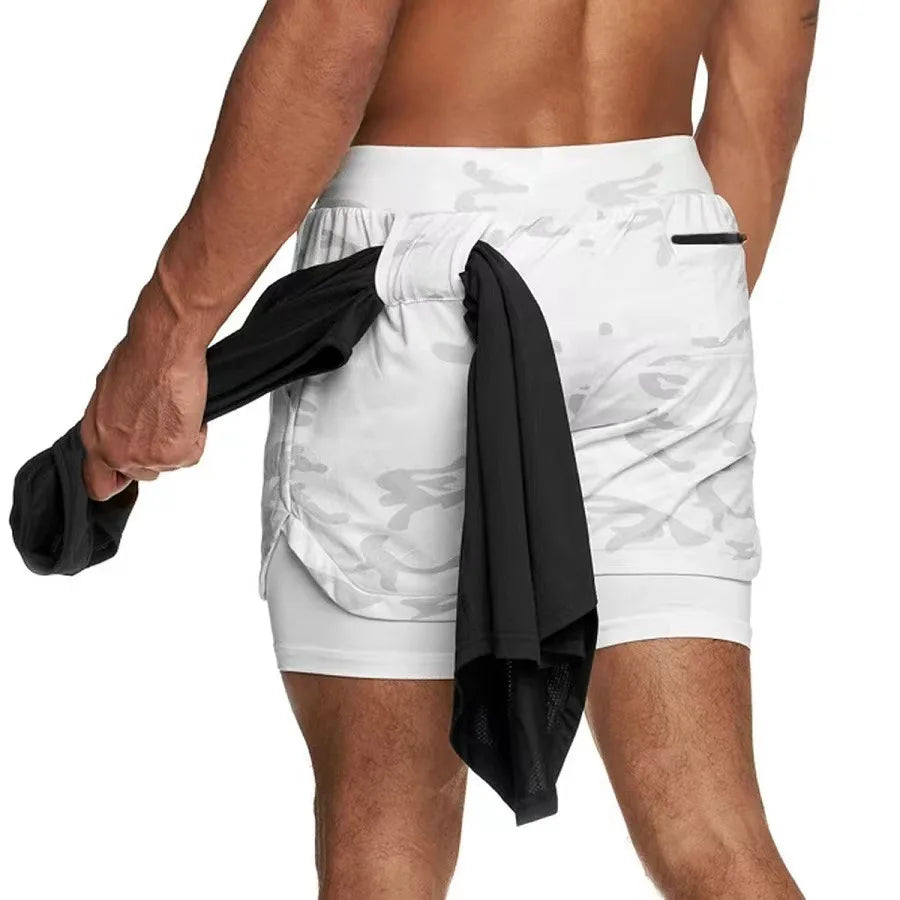 Men’s Camo 2-in-1 Running Shorts
