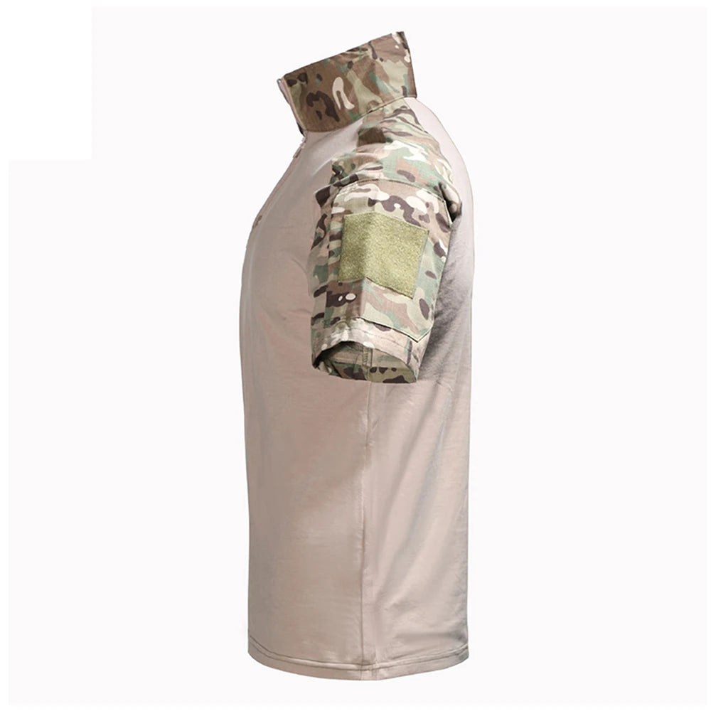 Men’s Tactical Quick-Dry Camo T-Shirt – Outdoor Sport & Combat Tee