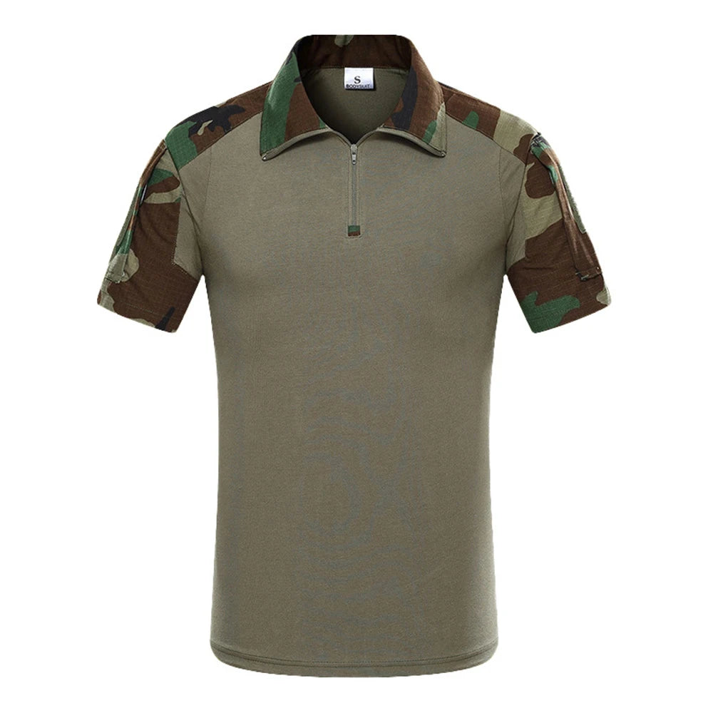 Men’s Tactical Quick-Dry Camo T-Shirt – Outdoor Sport & Combat Tee