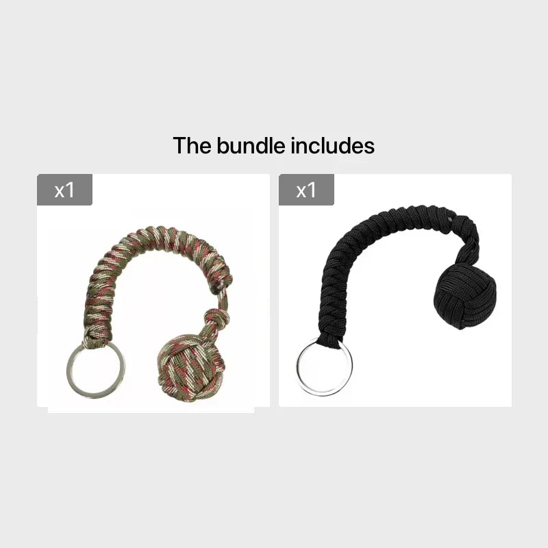 Outdoor Self-Defense Paracord Keychain – Monkey Fist Steel Ball