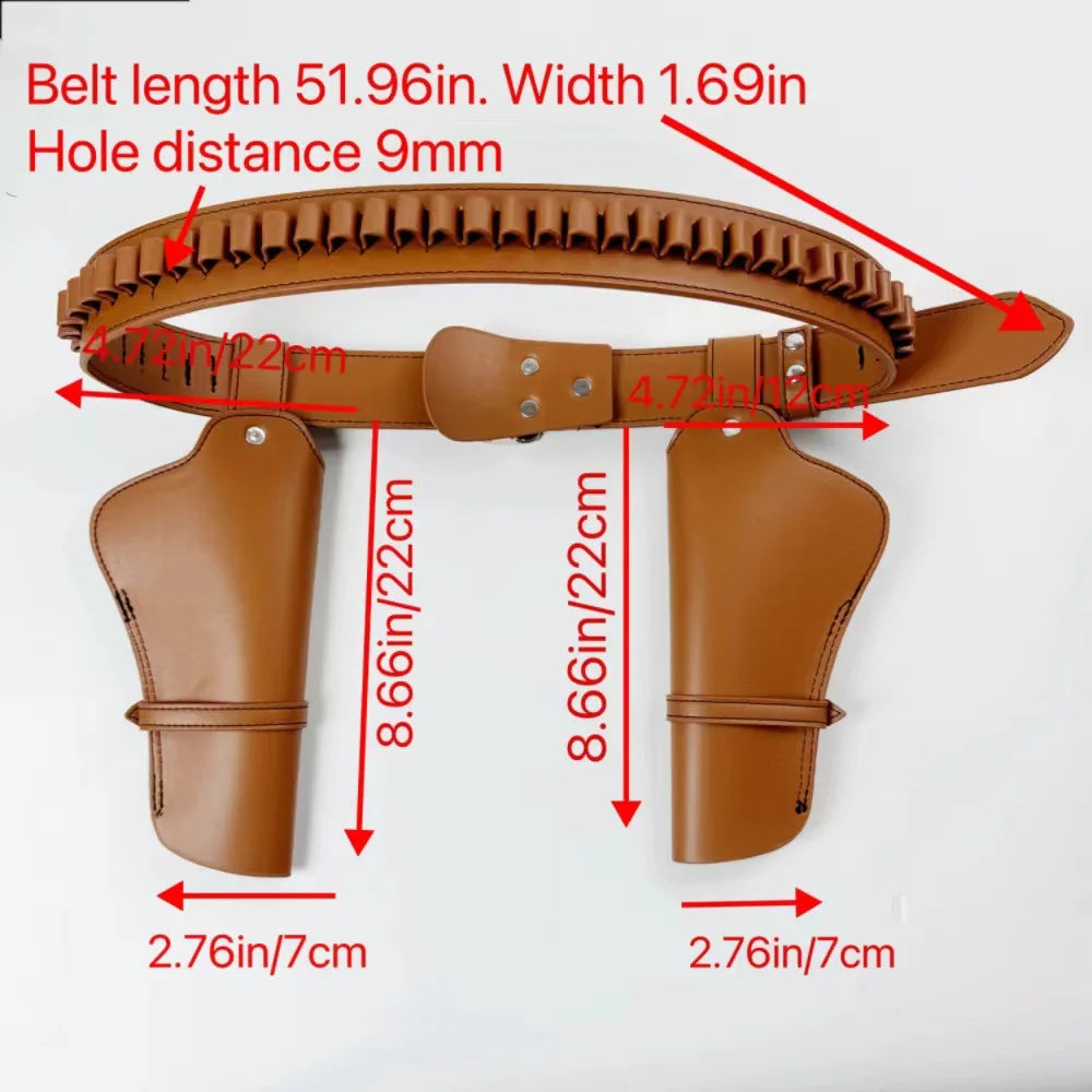 Tactical holster waist bag Composite cowhide waist belt kit dual guns Shell Ammo Holder Bag Carrier Pouch Gun Holsters