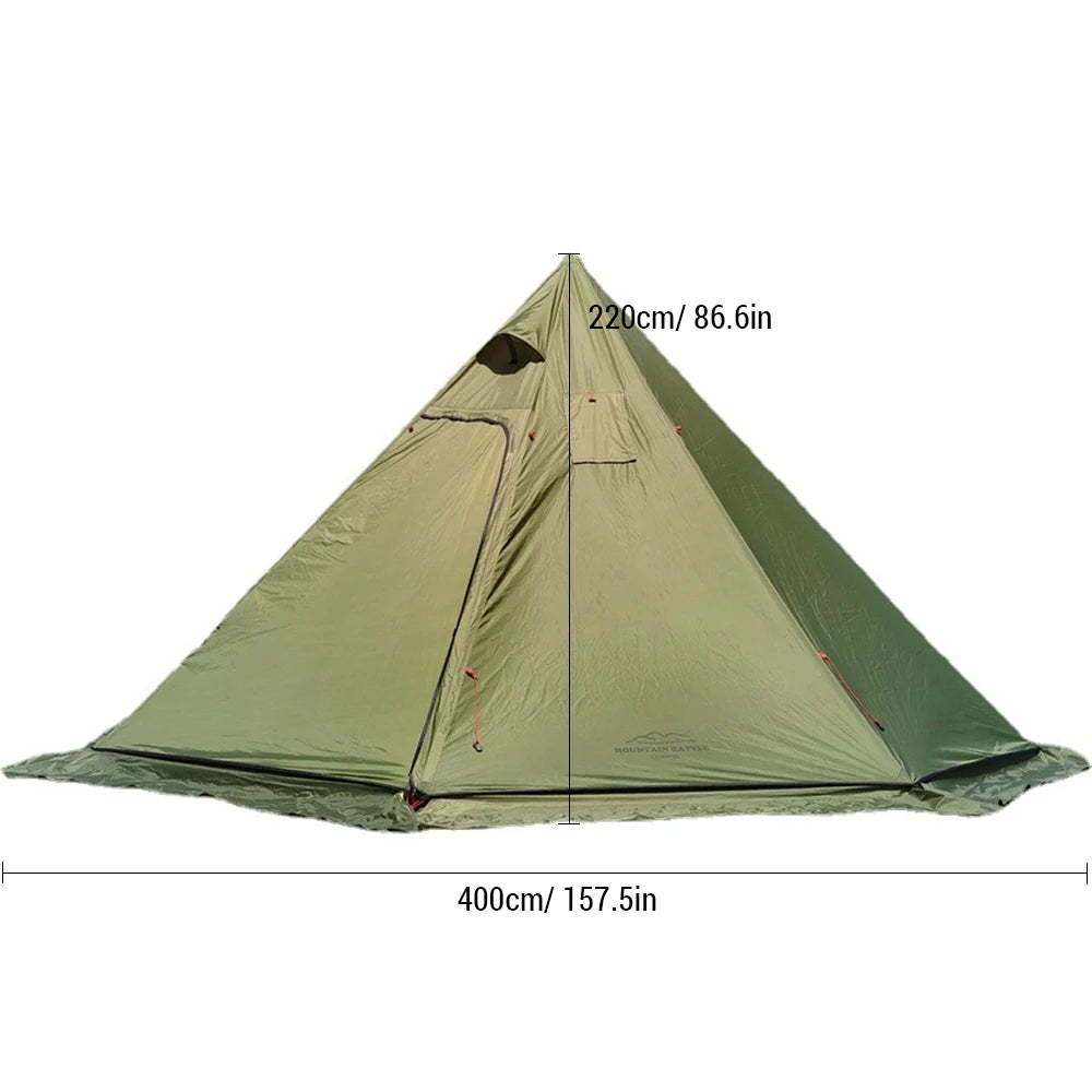 4-6 People T4–6 Person Tipi Hot Tent with Stove Jack – 400PRO Pyramid Teepee Tent for Camping, Backpacking & Hikingipi Hot Tent with Stove Jack 400PRO Camping Pyramid Teepee Tent for Camping Backpacking Hiking