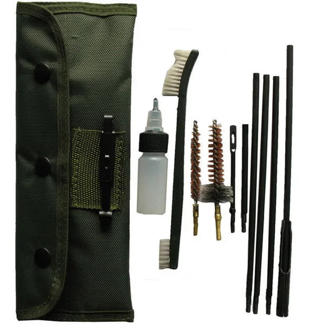 Universal Gun Cleaning Kit with Professional Cleaning Mat – Tactical Brush & Cloth Set for Rifle, Pistol & Shotgun