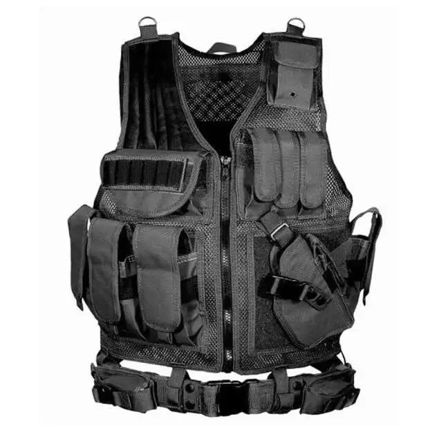 SWAT Army Tactical Vest Multi-Pocket Combat Body Armor for Hunting & Airsoft