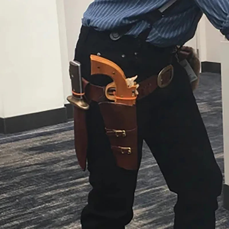 Western Cowboy Holster Belt Set – Arthur-Style Costume Accessory