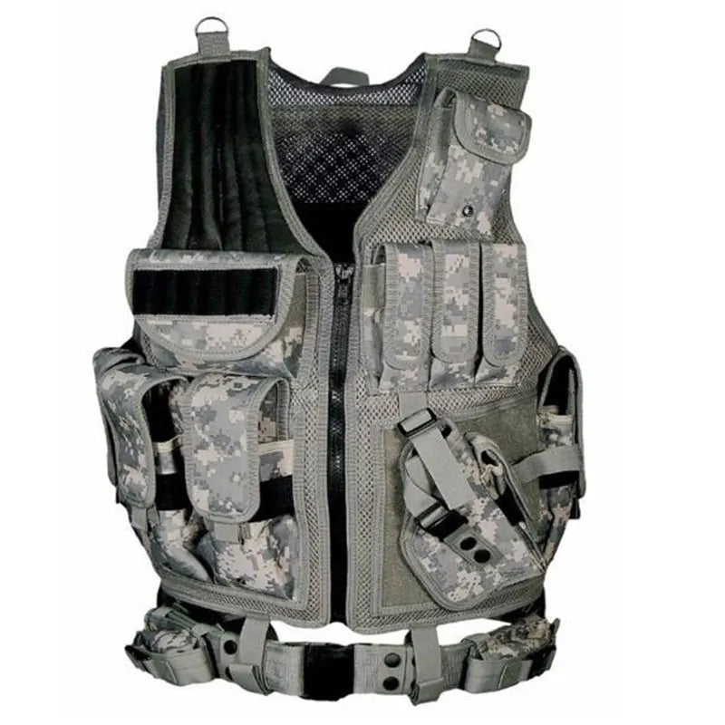 SWAT Army Tactical Vest Multi-Pocket Combat Body Armor for Hunting & Airsoft