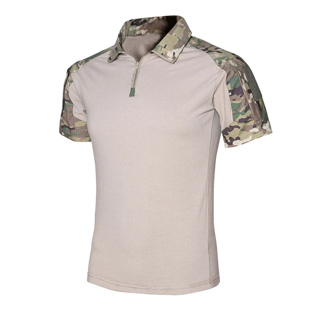Men’s Tactical Quick-Dry Camo T-Shirt – Outdoor Sport & Combat Tee
