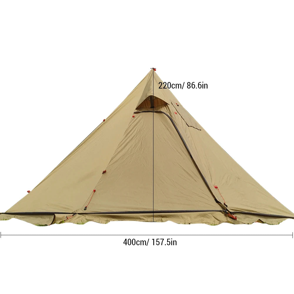 4-6 People T4–6 Person Tipi Hot Tent with Stove Jack – 400PRO Pyramid Teepee Tent for Camping, Backpacking & Hikingipi Hot Tent with Stove Jack 400PRO Camping Pyramid Teepee Tent for Camping Backpacking Hiking