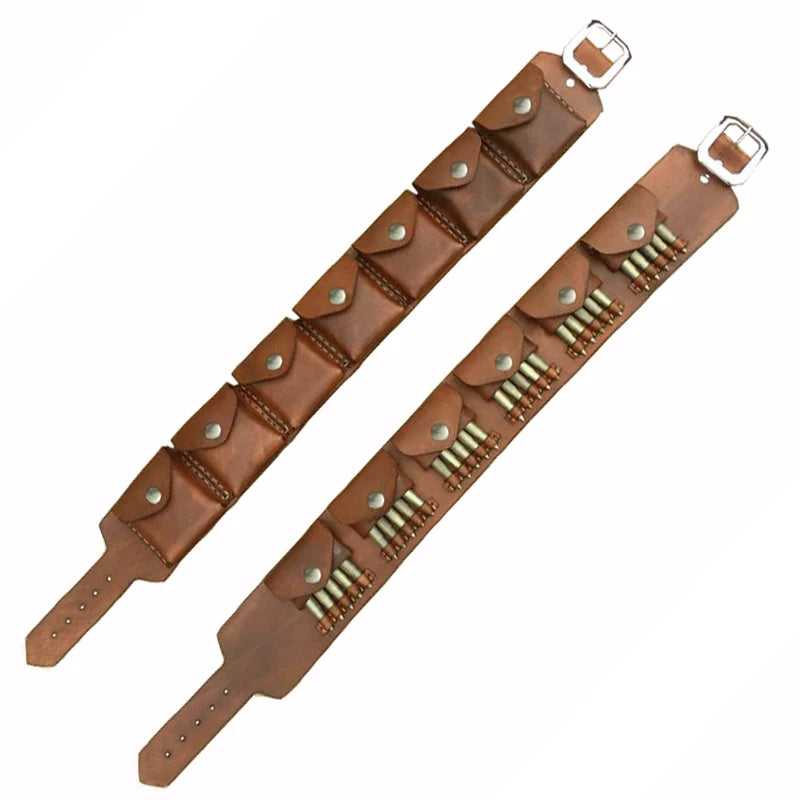 Tusken-Style Ammo Belt Bandolier – PU Leather Cosplay & LARP Cartridge Pouch Set