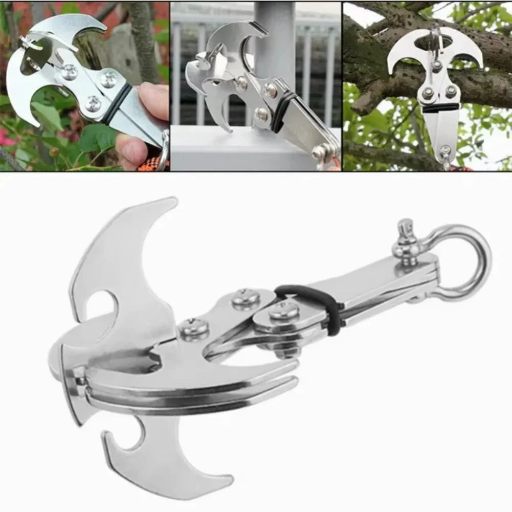 Folding Stainless Steel Grappling Hook Climbing Claw EDC Survival Tool