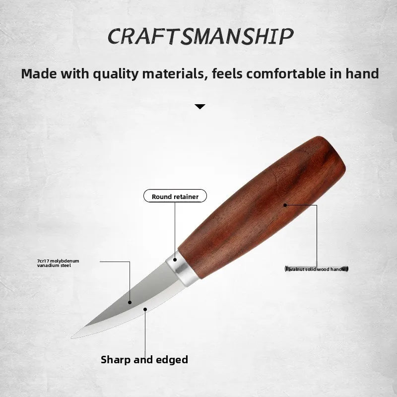 Wood Carving Knife & Hook Chisel — Ergonomic Tools for Beginners & Pros