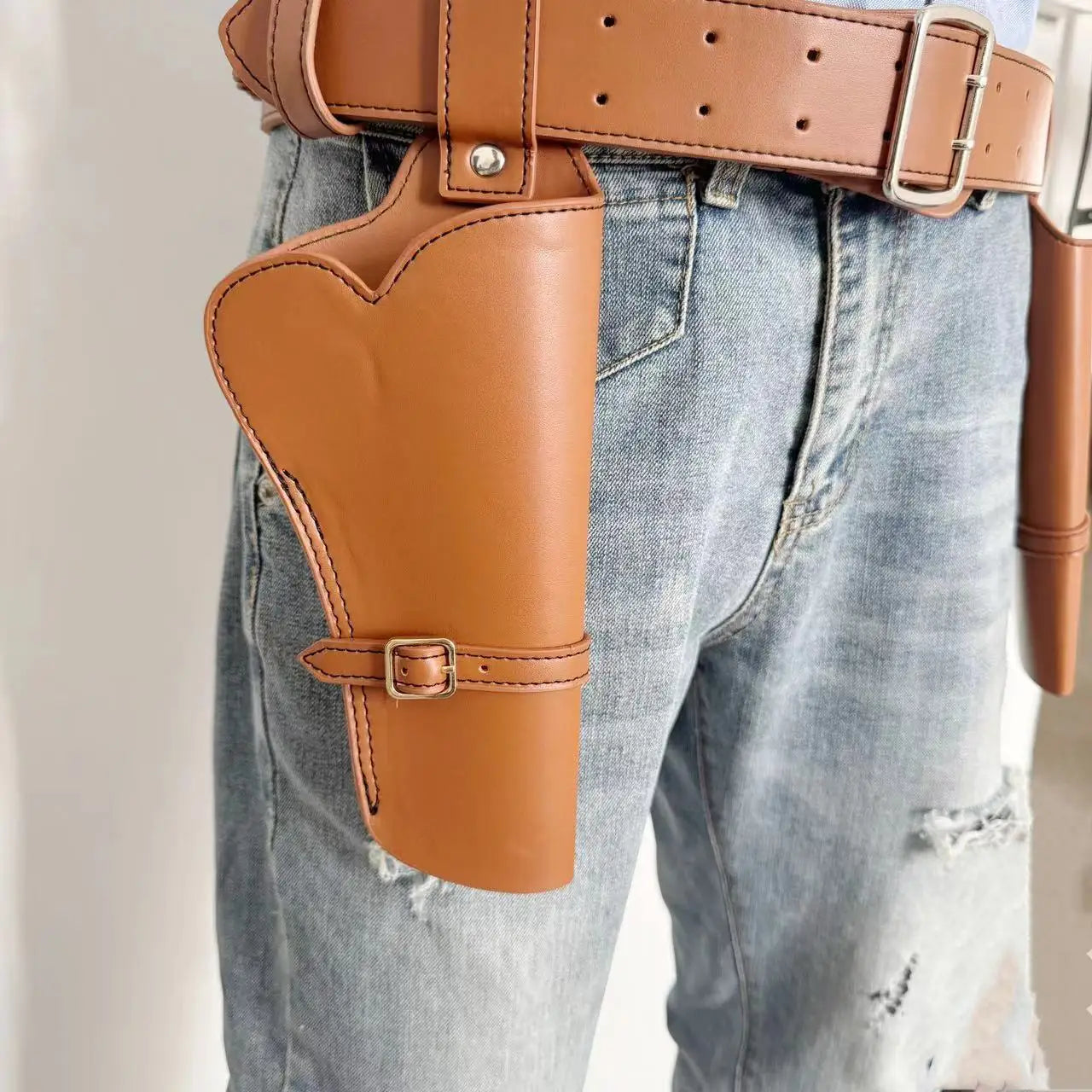 Tactical holster waist bag Composite cowhide waist belt kit dual guns Shell Ammo Holder Bag Carrier Pouch Gun Holsters