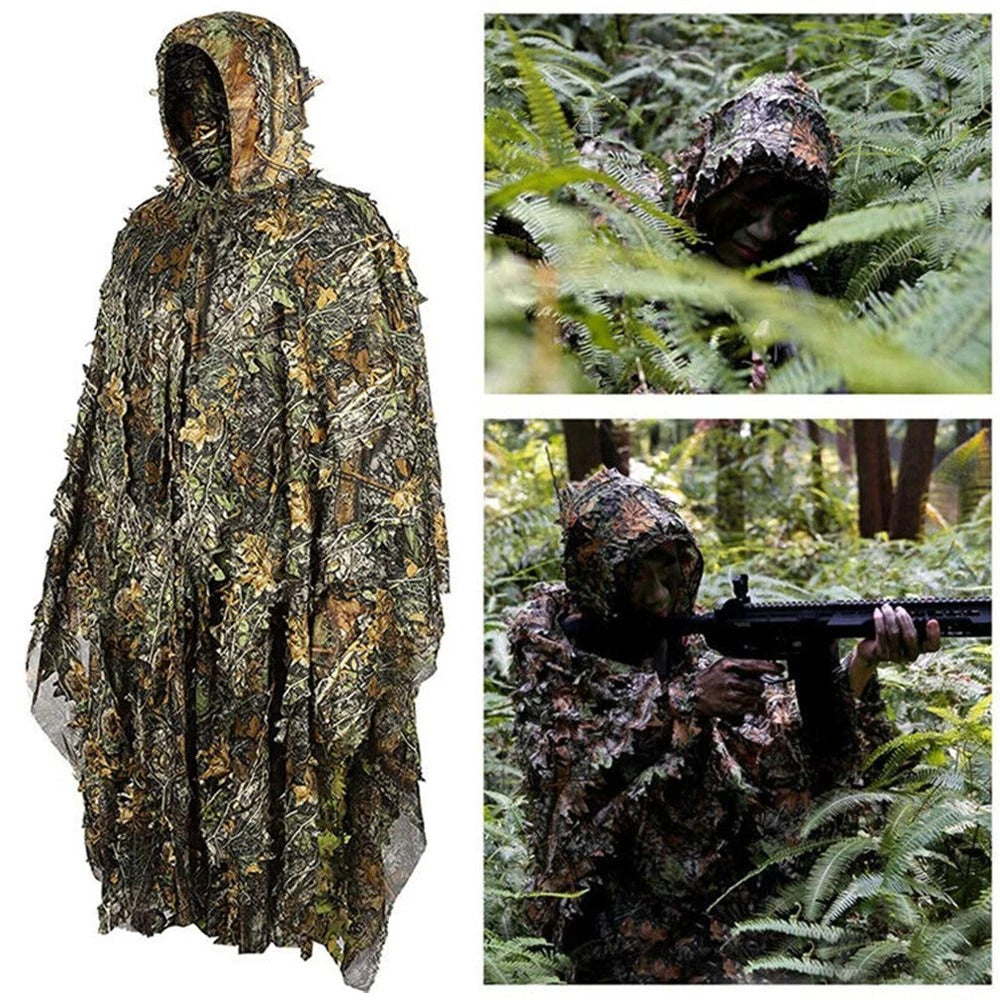 3D Ghillie Suit Camouflage Hunting Poncho