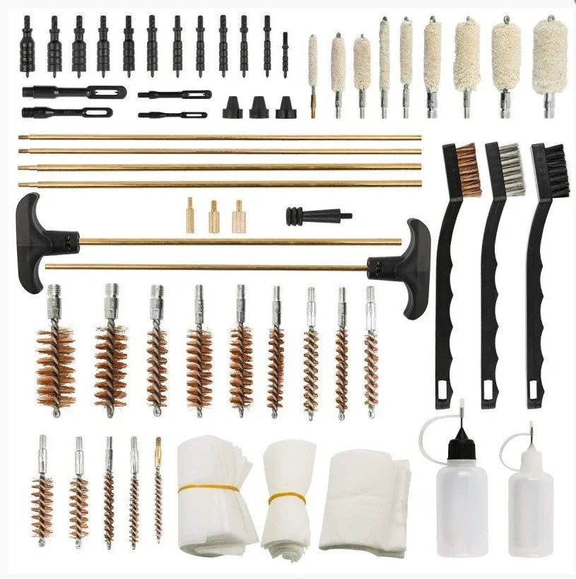 Universal Gun Cleaning Kit with Professional Cleaning Mat – Tactical Brush & Cloth Set for Rifle, Pistol & Shotgun