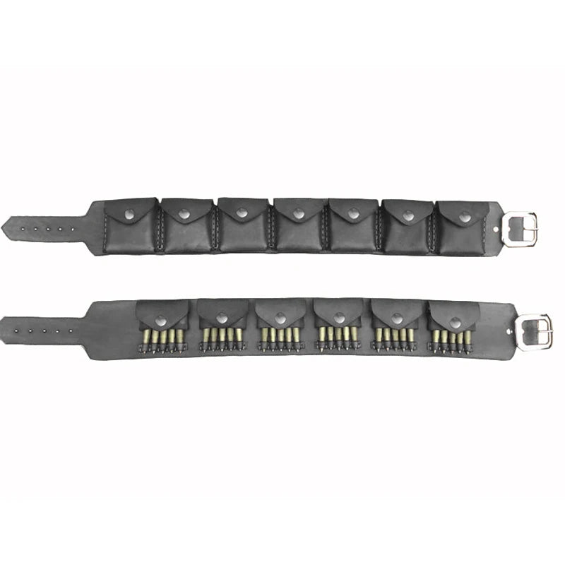 Tusken-Style Ammo Belt Bandolier – PU Leather Cosplay & LARP Cartridge Pouch Set