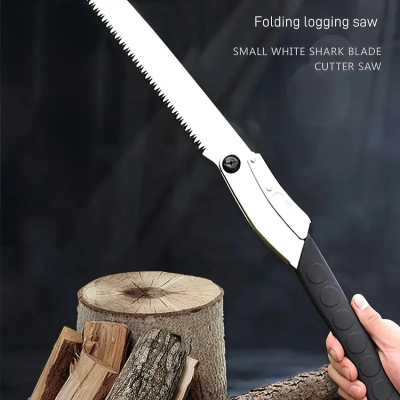 16" Manganese Steel Folding Logging Saw – 3-Sided Tooth Blade & Safety Lock