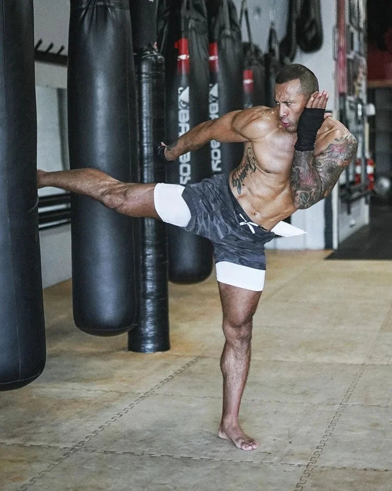 Men’s Camo 2-in-1 Running Shorts