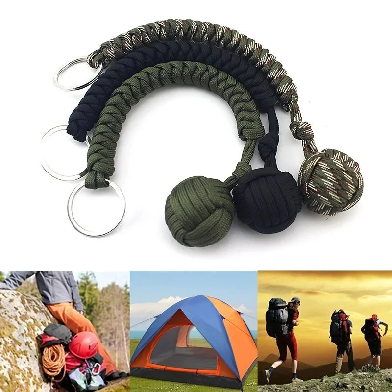 Outdoor Self-Defense Paracord Keychain – Monkey Fist Steel Ball