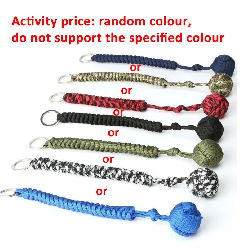 Outdoor Self-Defense Paracord Keychain – Monkey Fist Steel Ball