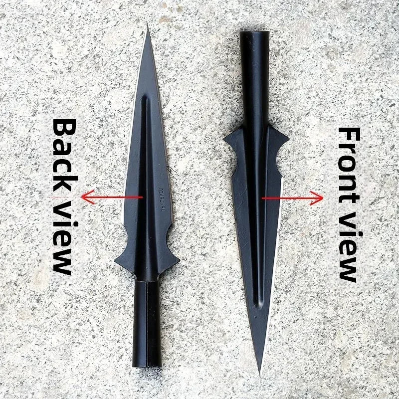 Portable Detachable Spade-Style Outdoor Spearhead – Zulu-Style Design & Red Cherry Finish