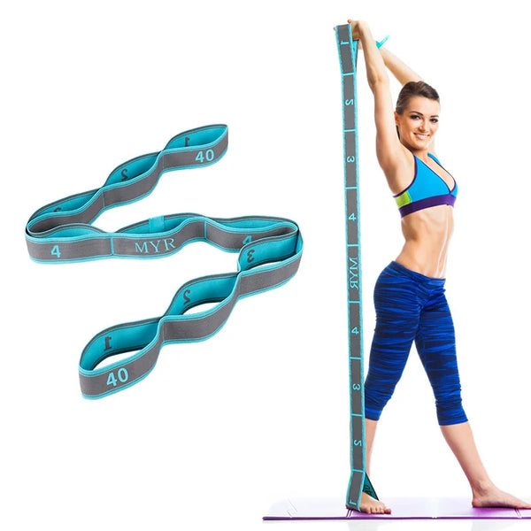 Elastic Yoga Stretching Strap with Loops