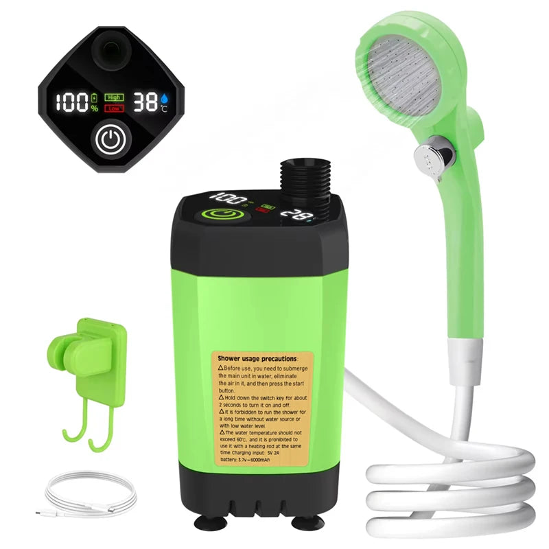 Portable Camping Shower Kit with Digital Display