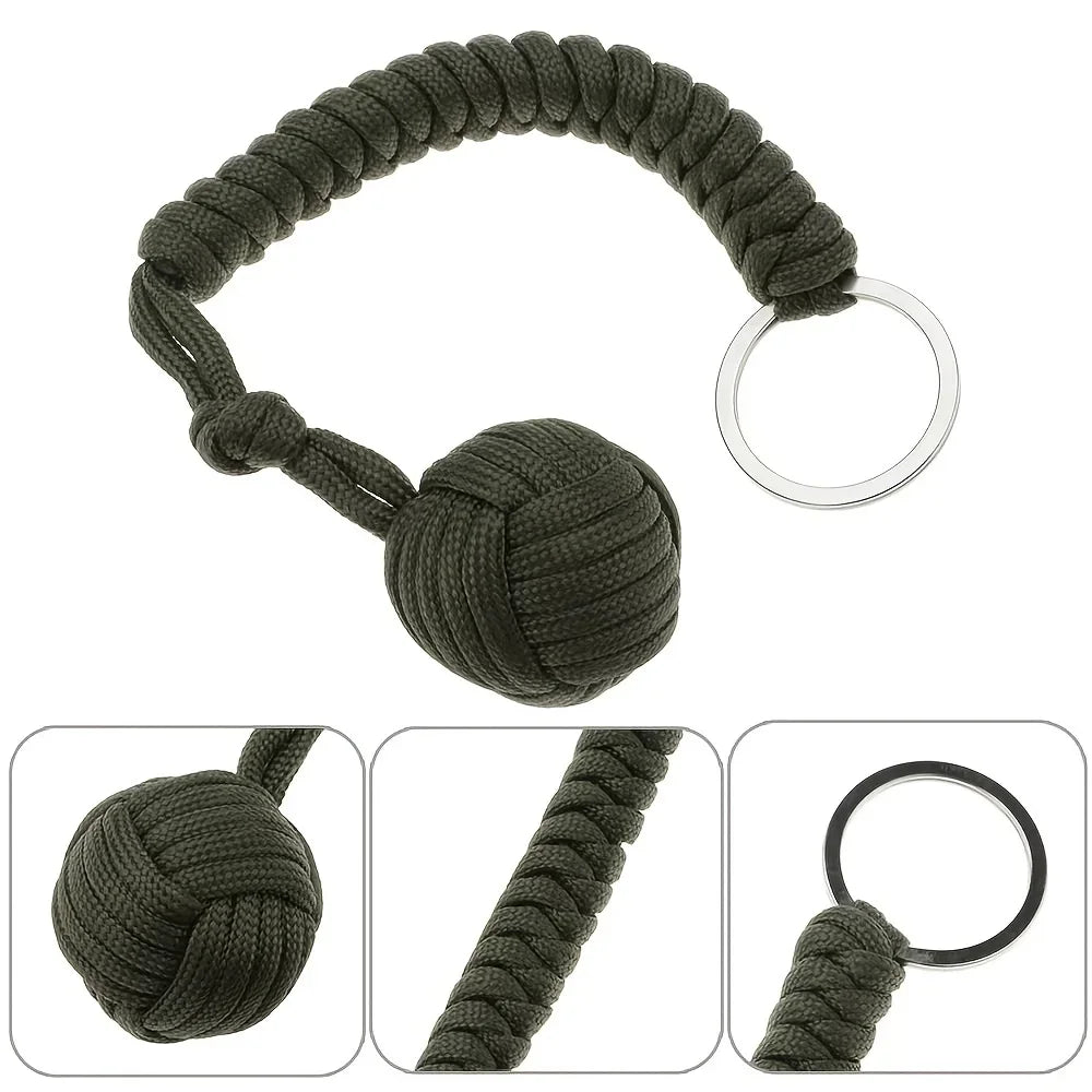 Outdoor Self-Defense Paracord Keychain – Monkey Fist Steel Ball