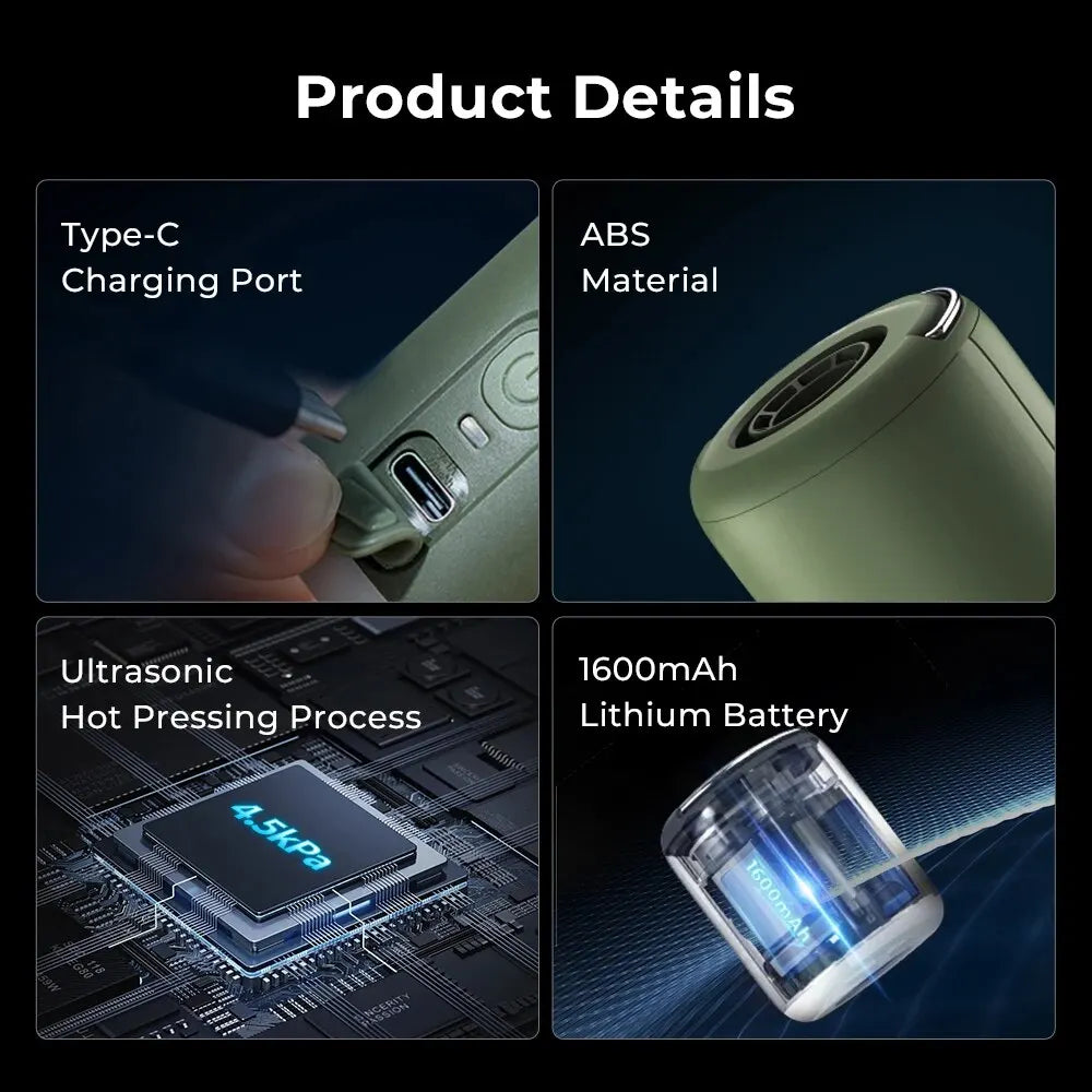 HENGDUAN Portable USB-C Air Pump with Camping Light