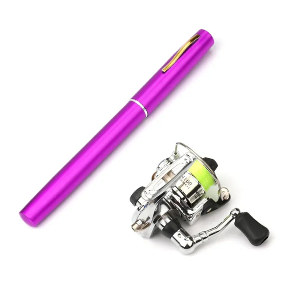 1M Mini Pocket Pen Fishing Rod – Aluminum Alloy Portable Rod & Reel Combo1M Mini Pocket Pen Shape Aluminum Alloy Fishing Rod Portable Baitcasting Rods Pole + Fishing Reel Set Combos Pesca
