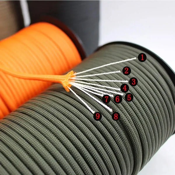 100m 550 Military Paracord Rope – 9-Core, 4mm Outdoor Survival Cord