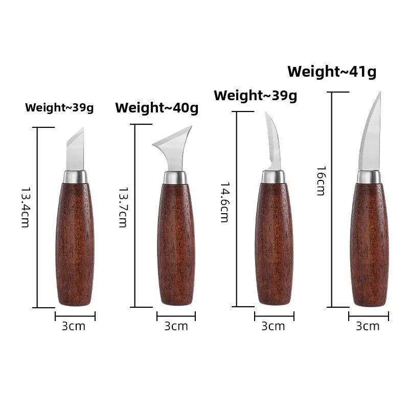 Wood Carving Knife & Hook Chisel — Ergonomic Tools for Beginners & Pros
