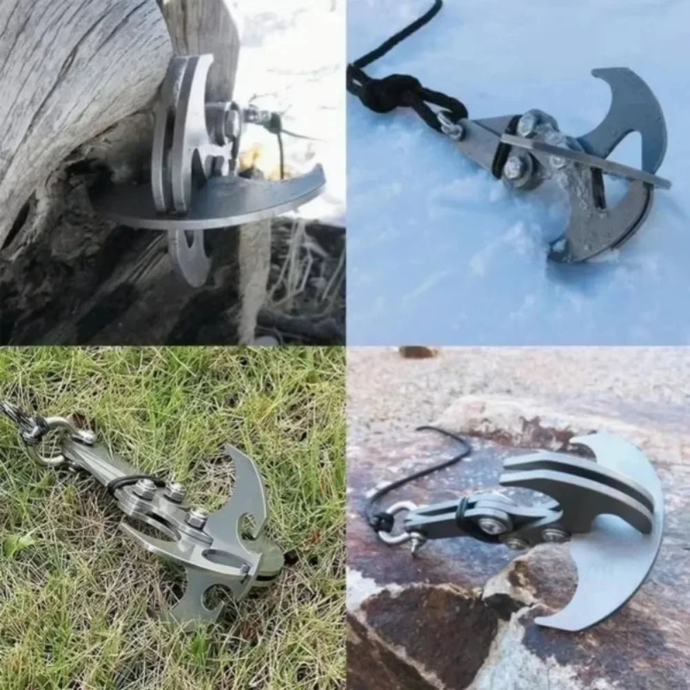 Folding Stainless Steel Grappling Hook Climbing Claw EDC Survival Tool