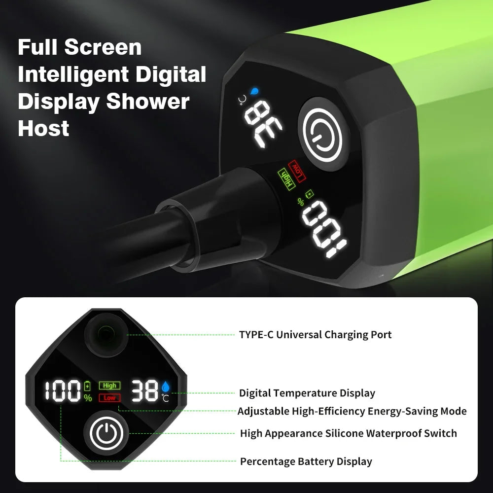 Portable Camping Shower Kit with Digital Display