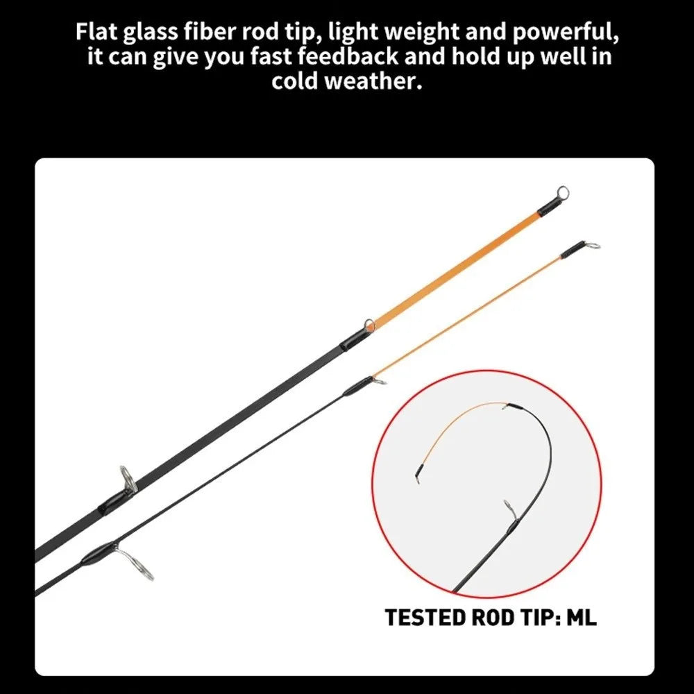 2-Section Winter Ice Fishing Rod – 52cm Ultralight Spinning Rod