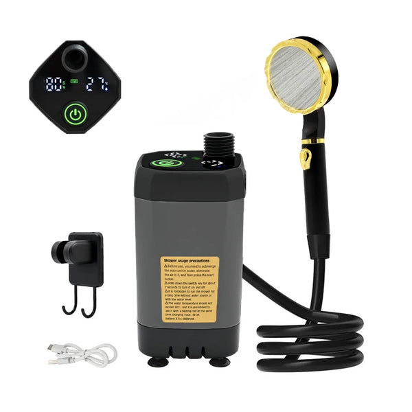 Portable Camping Shower Kit with Digital Display