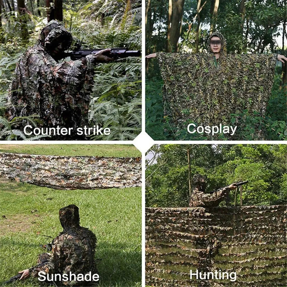 3D Ghillie Suit Camouflage Hunting Poncho