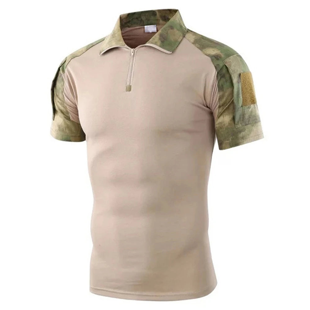 Men’s Tactical Quick-Dry Camo T-Shirt – Outdoor Sport & Combat Tee