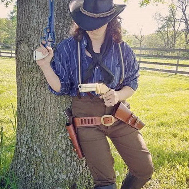 Western Cowboy Holster Belt Set – Arthur-Style Costume Accessory