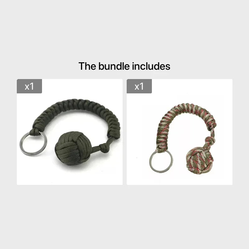 Outdoor Self-Defense Paracord Keychain – Monkey Fist Steel Ball