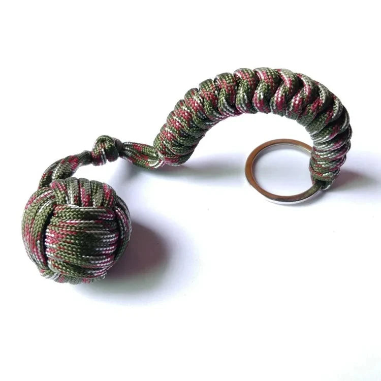 Outdoor Self-Defense Paracord Keychain – Monkey Fist Steel Ball