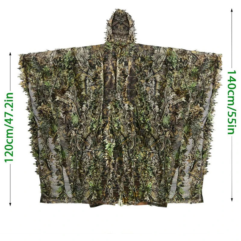 3D Ghillie Suit Camouflage Hunting Poncho
