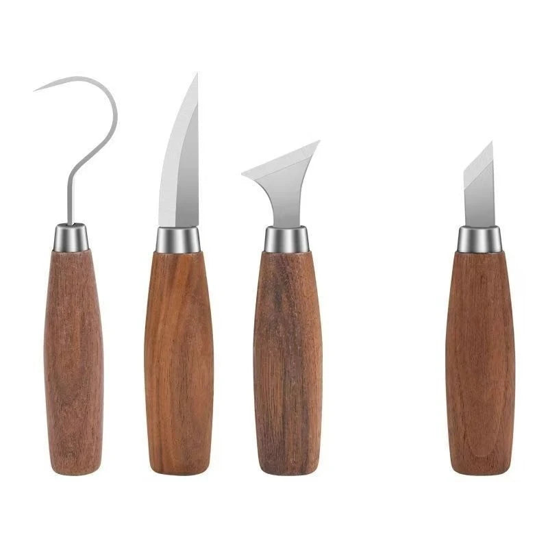 Wood Carving Knife & Hook Chisel — Ergonomic Tools for Beginners & Pros