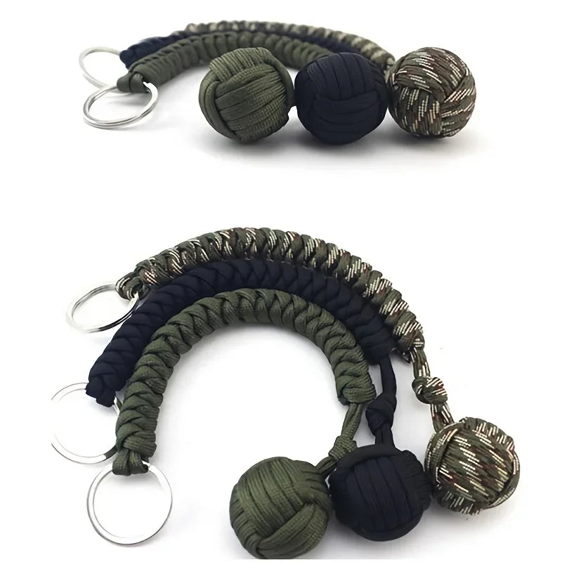 Outdoor Self-Defense Paracord Keychain – Monkey Fist Steel Ball