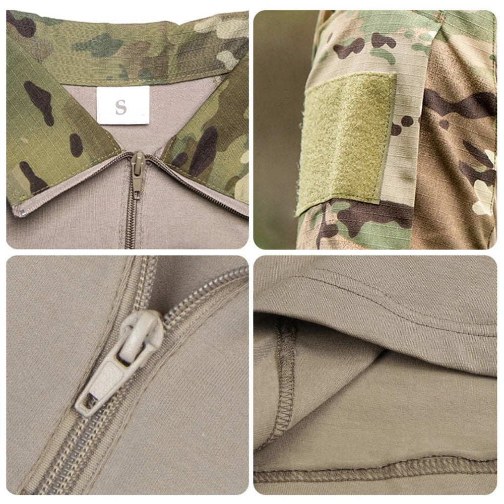 Men’s Tactical Quick-Dry Camo T-Shirt – Outdoor Sport & Combat Tee