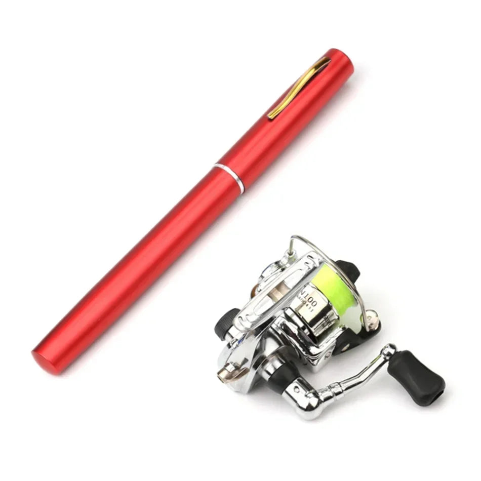1M Mini Pocket Pen Fishing Rod – Aluminum Alloy Portable Rod & Reel Combo1M Mini Pocket Pen Shape Aluminum Alloy Fishing Rod Portable Baitcasting Rods Pole + Fishing Reel Set Combos Pesca