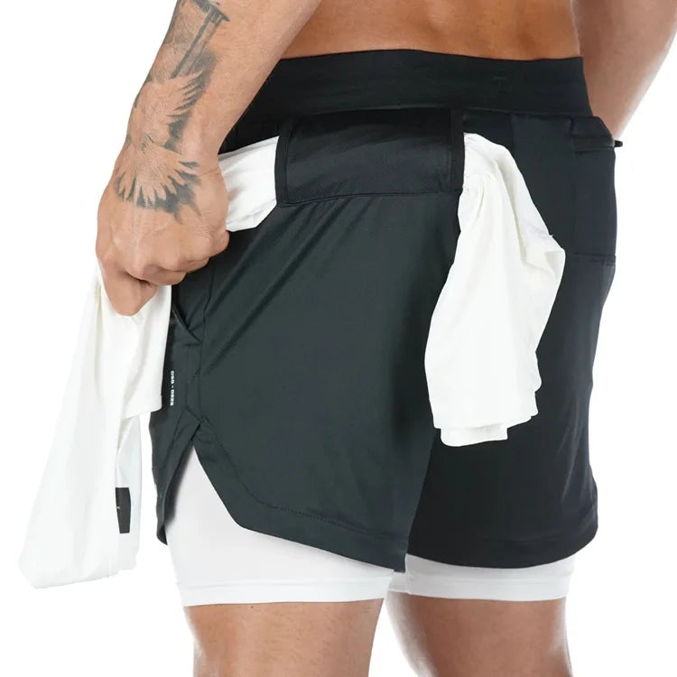 Men’s Camo 2-in-1 Running Shorts