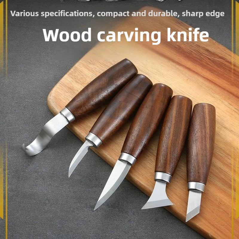 Wood Carving Knife & Hook Chisel — Ergonomic Tools for Beginners & Pros